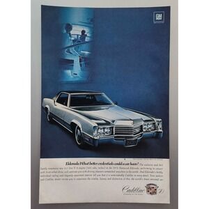 1970 Cadillac Eldorado Print Ad 500 Cubic Inches 10x7
